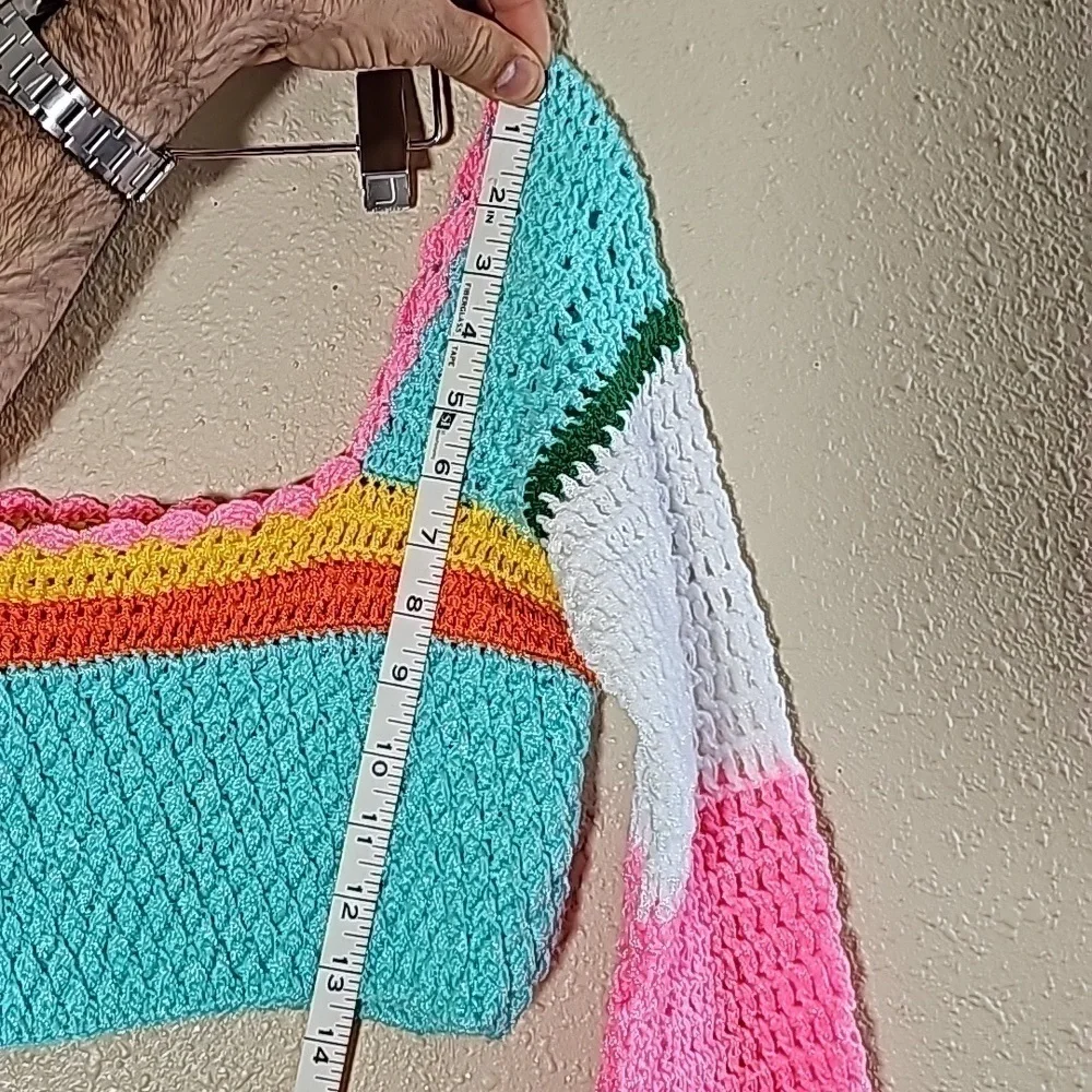 Rainbow Crochet Crop Top